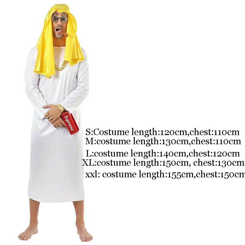 زي الشيخ العربي للرجال والنساء، زي الراعي العربي، الأمير التنكري للبالغين، أزياء فانتازيا للهالوين، ملابس رداء