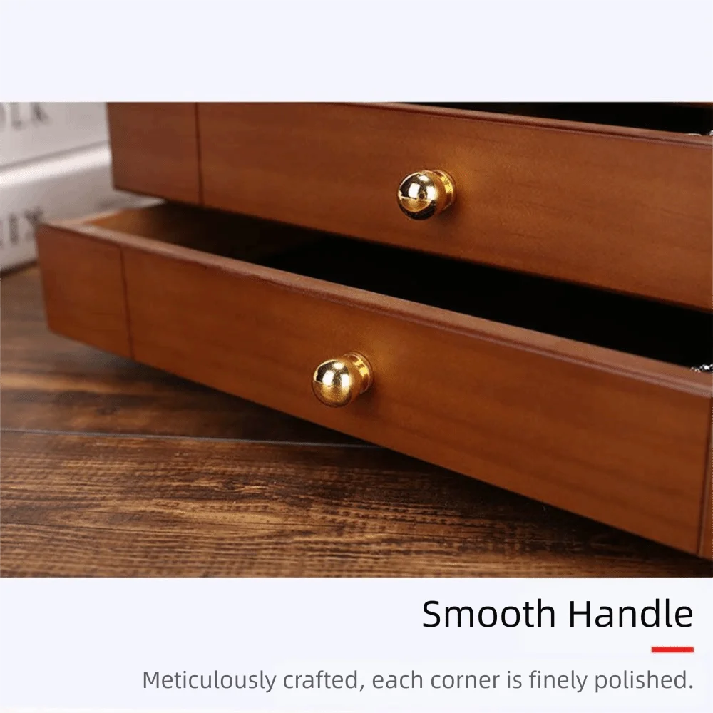 

Wooden Jewelry Box Large Capacity Multi-Layer Jewelry Organizer Drawer style with Lock Earrings Bracelets Display Stand Woman