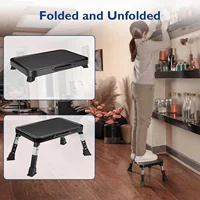 Adjustable Folding Stool with Non-Slip Platform and Thick Rubber Feet, Portable Ladder for Office RV Pet Bathroom Bedroom 3