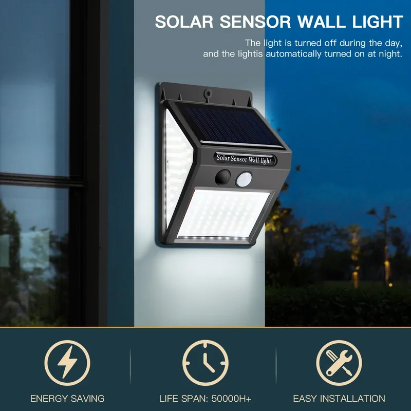 Outdoor Solar Light Motion Sensor Waterproof Sunlight Garden Decoration Street Lights Solar Powered Lantern Wall Lamp