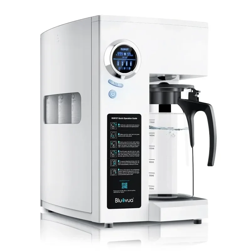 Reverse Osmosis System Countertop Water Filter Purification Remineralization, Counter Filtration, Portable Water Purifie