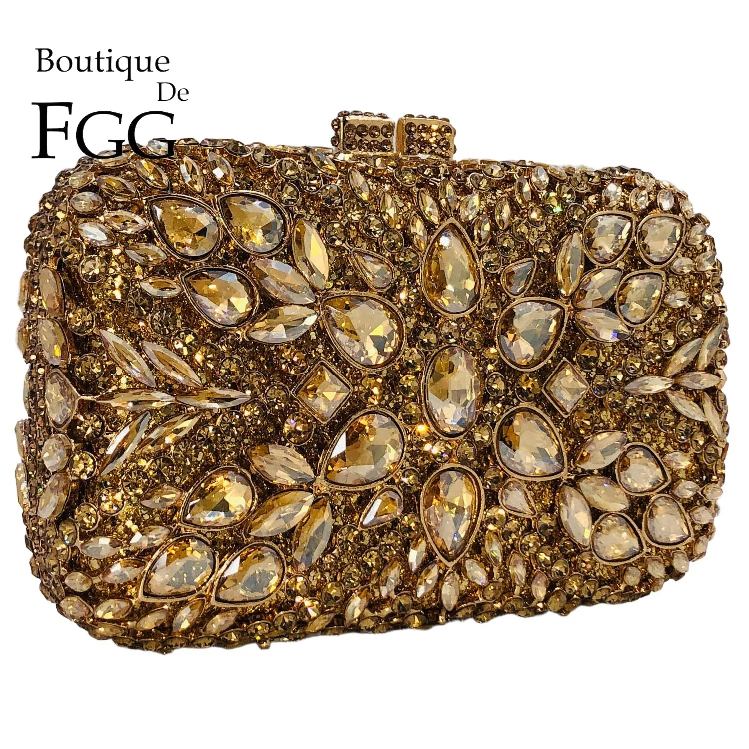 

Boutique De FGG Sparkly Mini Crystal Clutch Evening Bags,Formal Rhinestone Clutch Purses for Women Formal,Wedding Party Handbag