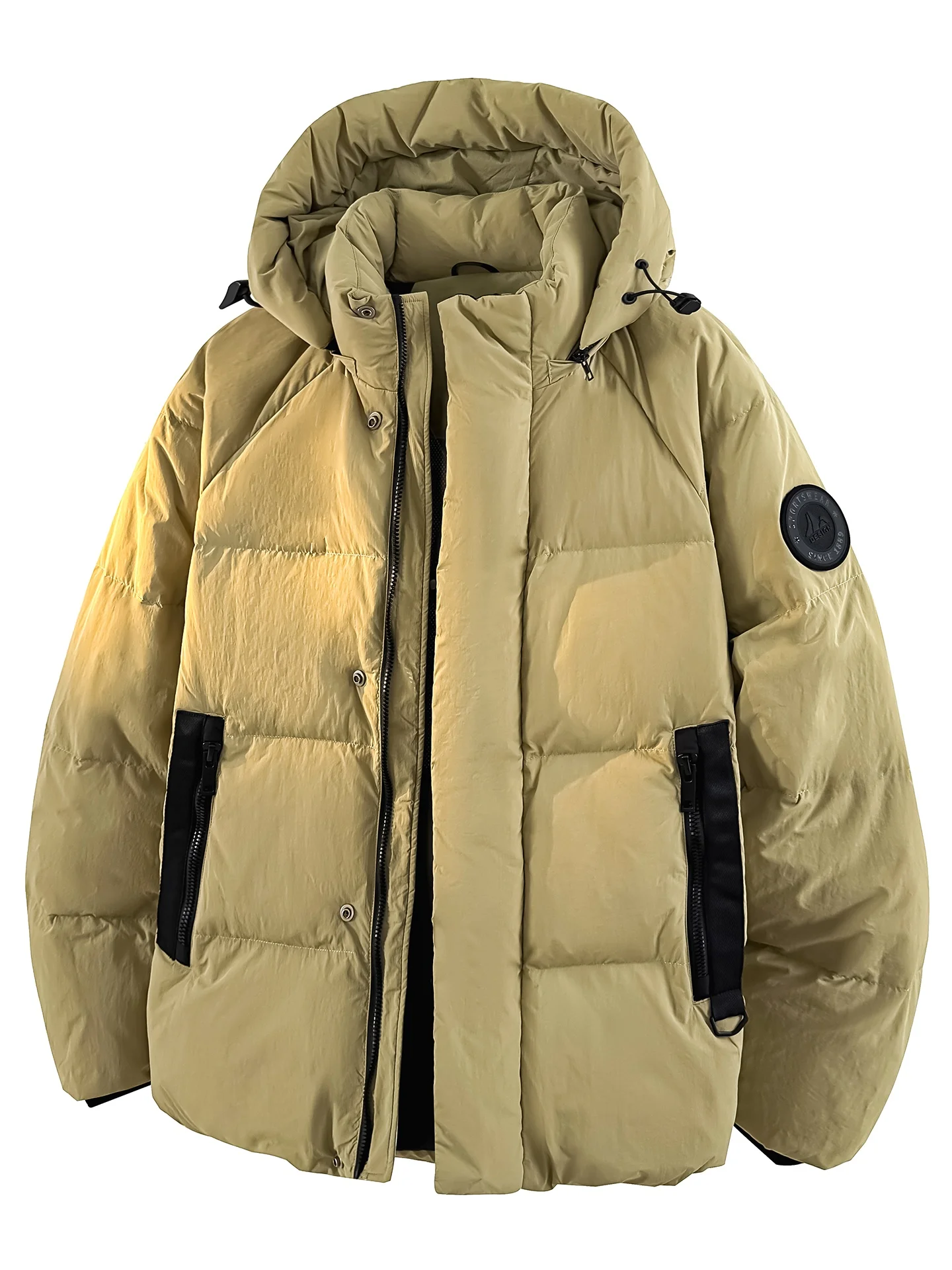 

MMOPTOP Winter Thiened Warm Casual Men's down Jaet Couple Loose Outerwear Polyester Fiber Eco-Friendly Waterproof