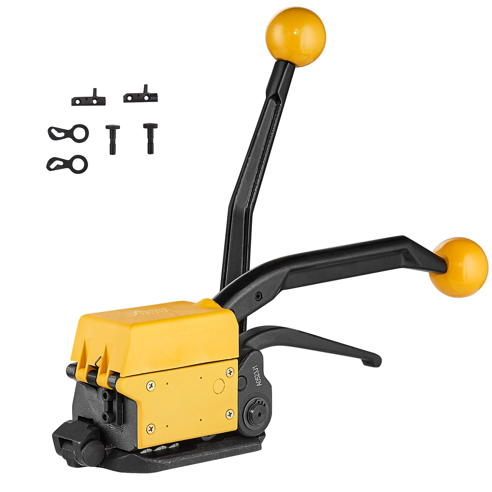 

VEVOR A333 Manual Sealless Steel Strapping Machine Bander Belt Packaging Binding Machinery Tool for 12.7-19mm Steel Strap