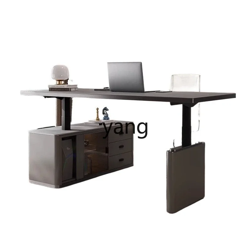 LMM， Slate Electric Lifting Table Modern Simple Intelligent Dual Motor Desk Home Office Workbench