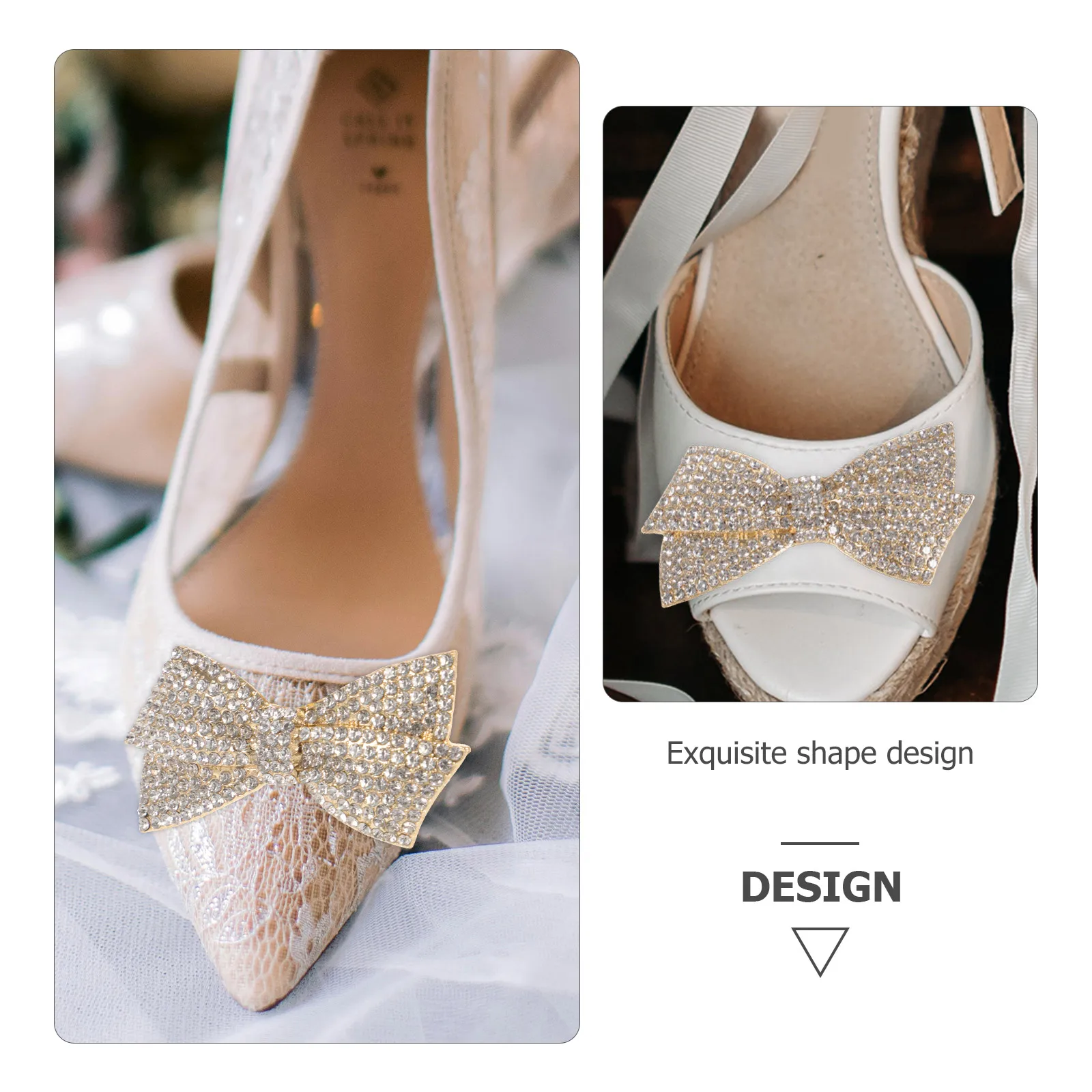 

Elegant Bow Shoe Clips Wedding Bridal Decorative Accessories for Women Pumps Heels Lightweight Compact Size Shoe Embellishments