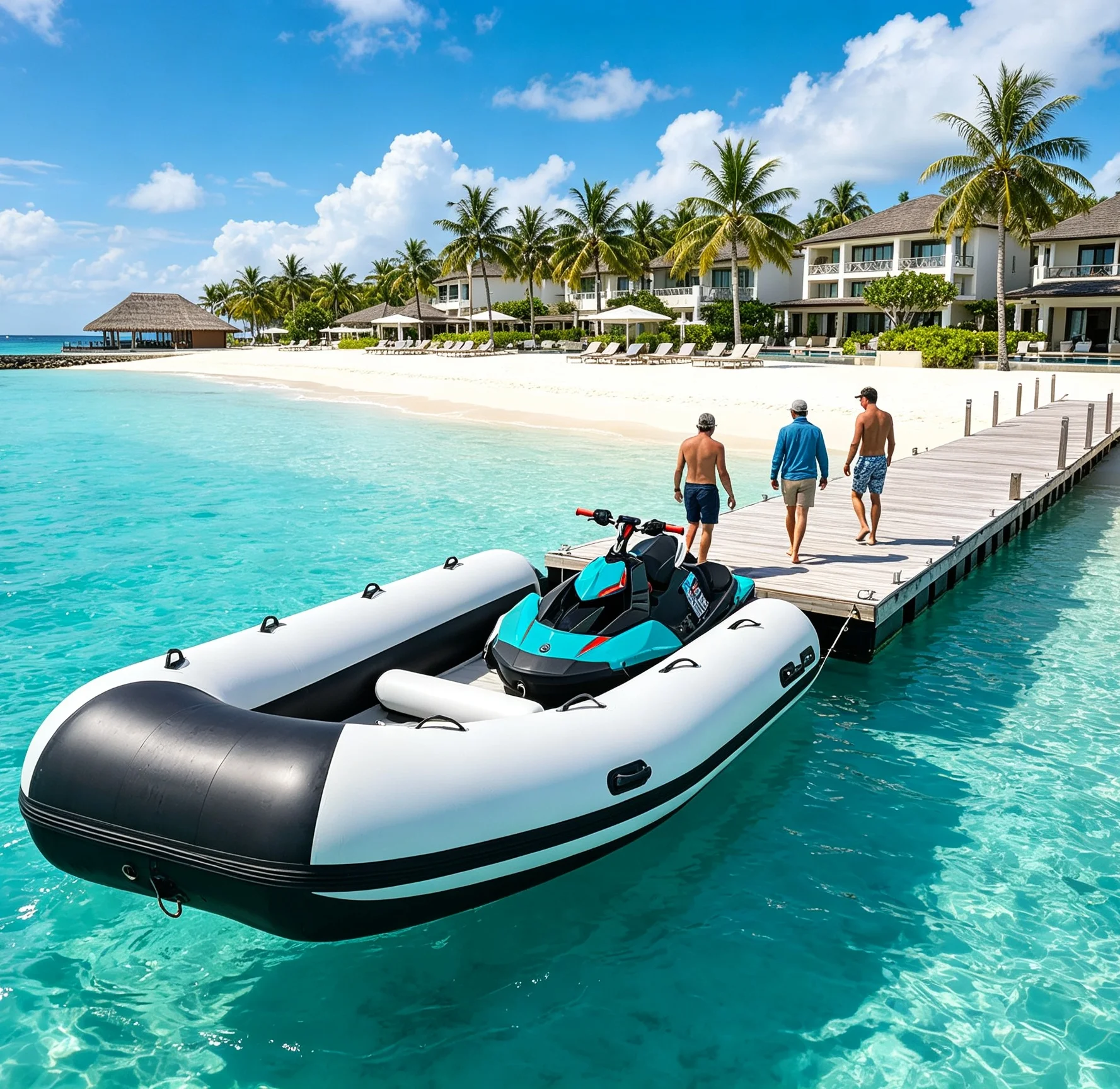 Factory Wholesale Jet Ski Extension Inflatable Dock for Jet Ski Boat Heavy Duty PVC UV-resist Fordable Design
