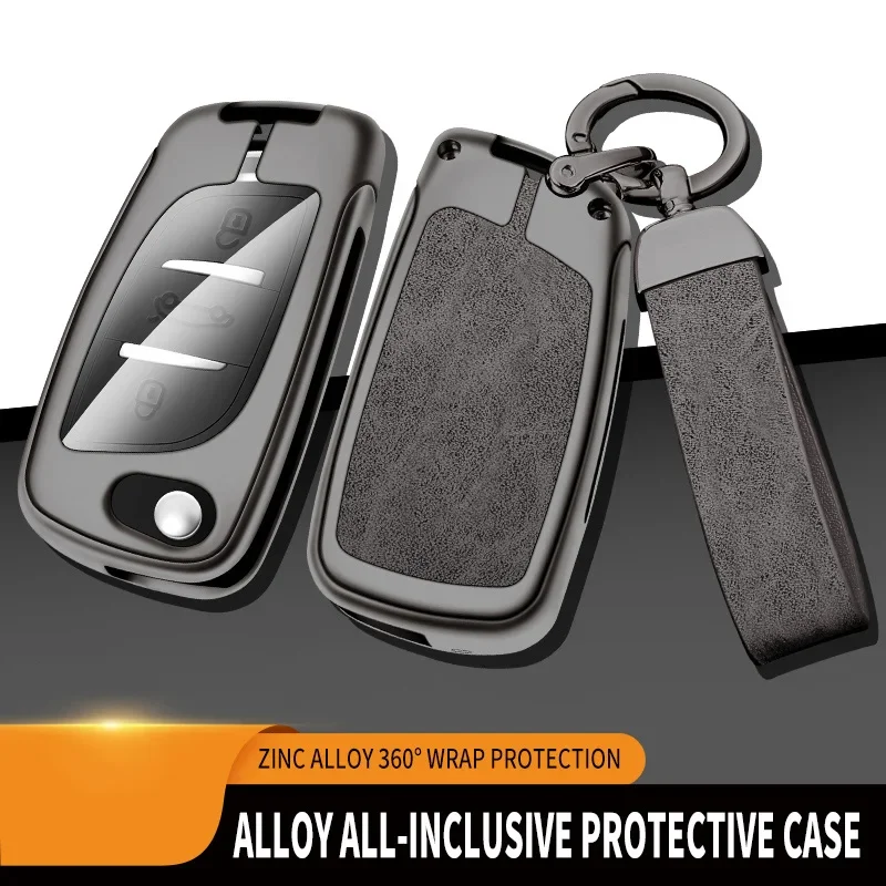 

Zinc Alloy Leather Car Key Case Shell Cover For Citroen C2 C3 C4 C5 C6 C8 DS4 for Peugeot 107 207 306 307 407 308 607 Accessory