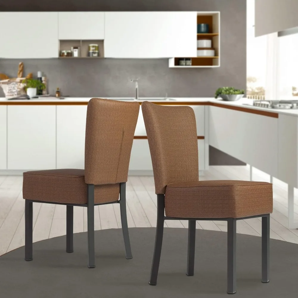 Leather Dining Chairs Set of 2 Modern Kitchen Room Chairs with Upholstered Fully Assembled Heavy Duty Sturdy Mid Century, Vinyl