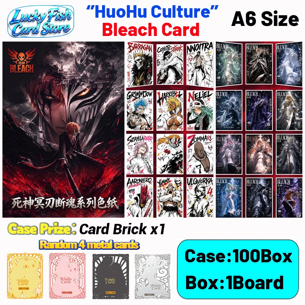 Wholesale 2026 New HuoHu Creative Studio Bleach Cards A6 Size Boards Anime Collectibles Character Fan Gifts