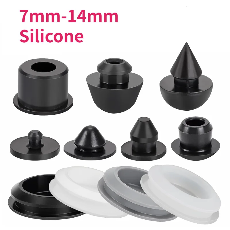 7mm-14mm Silicone Plug Rubber Stopper T-plug Soft Match High Elasticity Cap Cover Seismic Eyelet Muffling Thermostability