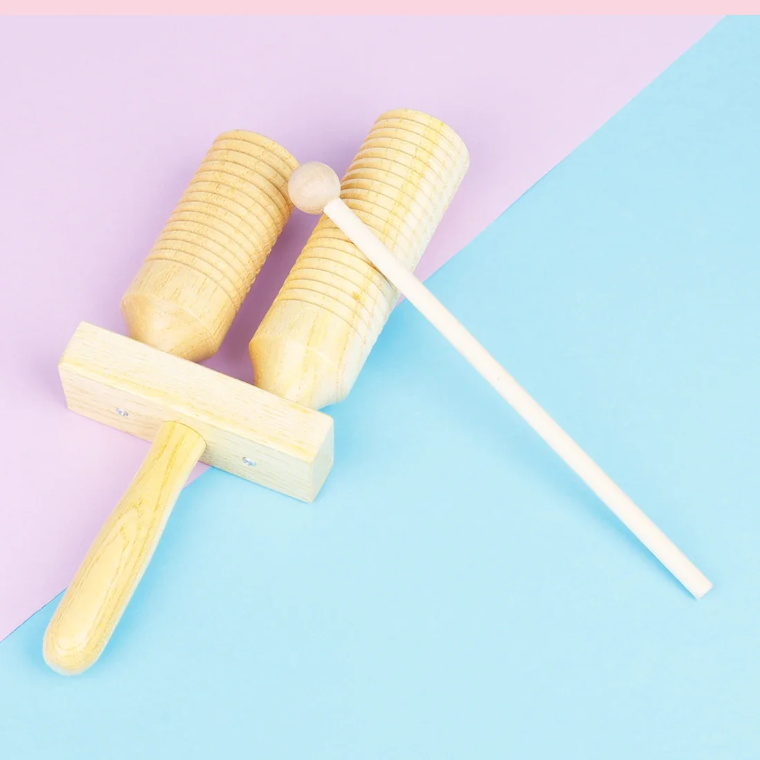 SLADE Toddlers Music Toys Wooden Environmental Double-Tone Tube Maracas  Percussion Musical Instrument Children Gift With Stick