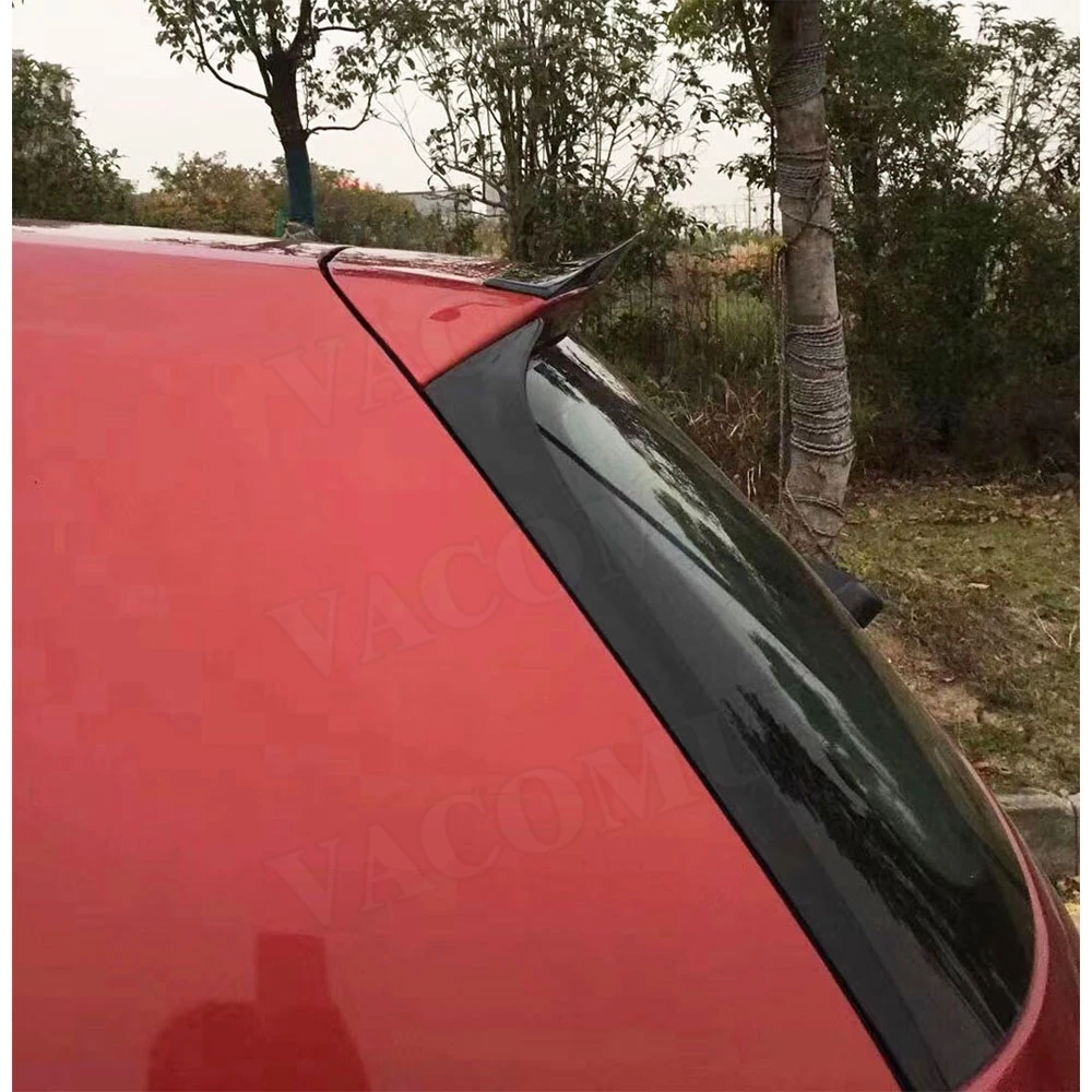 

Carbon Fiber Trunk Boot Trim Sticker ABS Gloss Black For Volkswagen VW Polo 2011-2018 Rear Roof Spoiler Wings Windshield Winglet