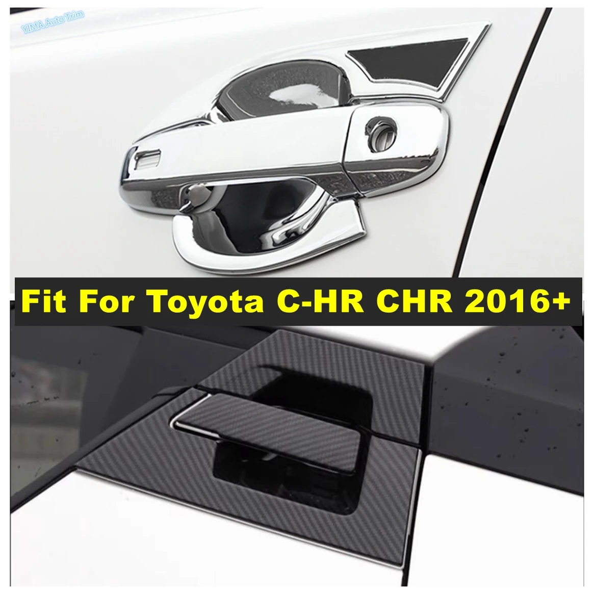 

Accessories Fit For Toyota C-HR CHR 2016 - 2021 Door Handle Catch Protection Door Handle Bowl Cover Trim Carbon Fiber / Shiny