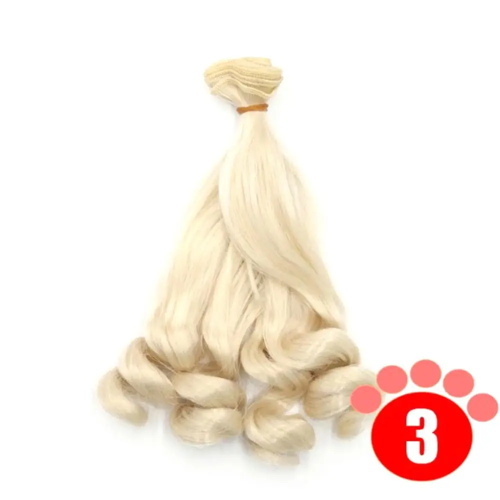 2024年 20*100CM BJDウィッグ 耐熱ファイバー DIY 1/3 1/4 1/6 SD/BJDヘア ソリッドカラー カールウィッグ