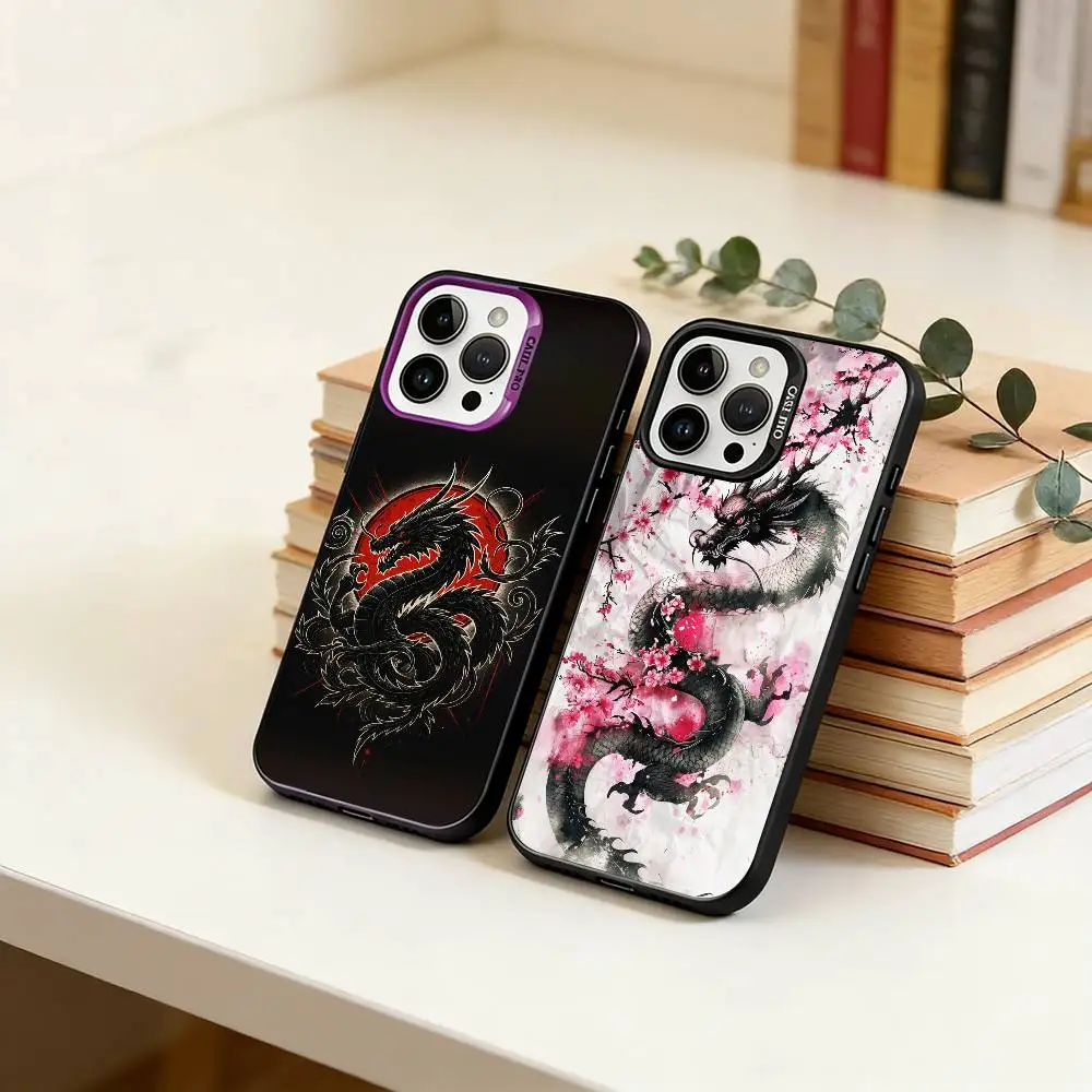 

Yin Yang D-Dragon Collection Phone Case For iPhone 17,16,15,14,13,12,11 Plus,Pro Max,XS,Colorful Silver Phone case Funda Cover