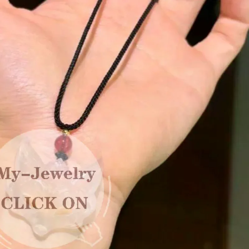Handmade Necklace For Women Men Resin Fox Mask Pendant Kpop Braided Rope Chain Choker Fashion Jewelry