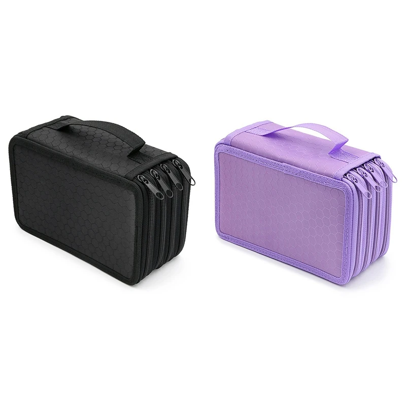 1 قطعة مقلمة سعة 72 فتحة 4 طبقات مقلمة بلون مربع رسم مقلمة هدية قرطاسية أسود