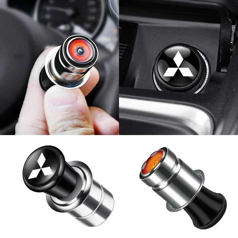 Car Logo Cigarette Lighter 12V ABS Stainless Material For Mitsubishi Ralliart Lancer EX Outlander ASX Competition Outlander