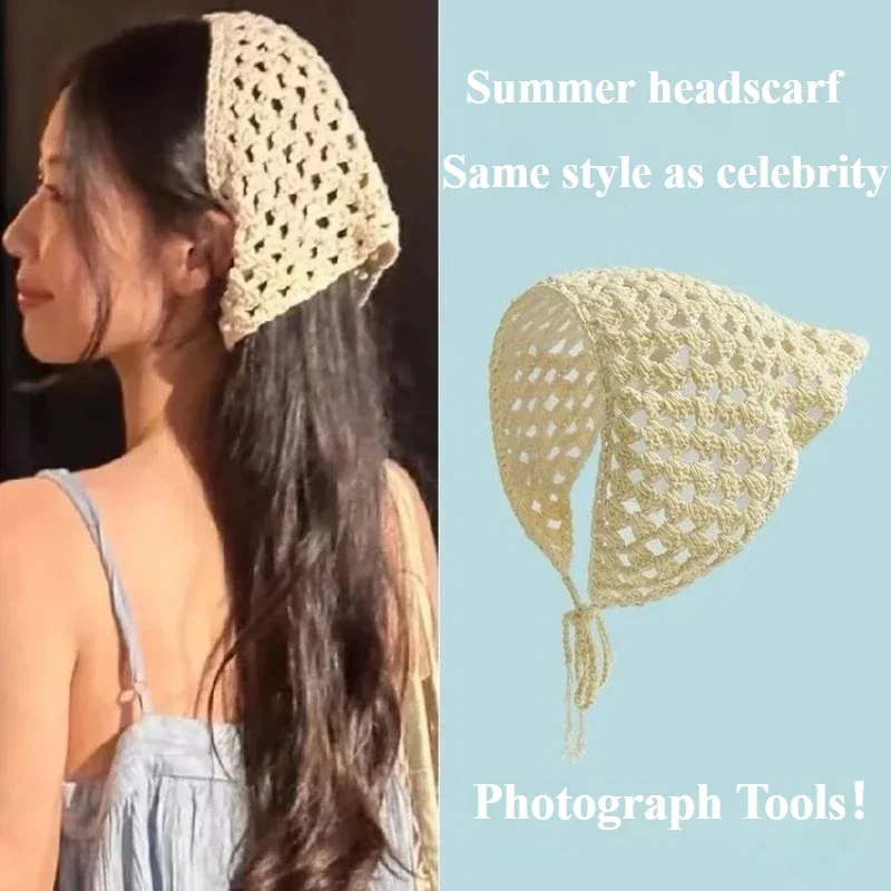 

Lace Flower Elegant Temperament Lace Female Flower White Sweet Triangle Scarf Thin Breathable Ribbon Artistic Style Travel Photo