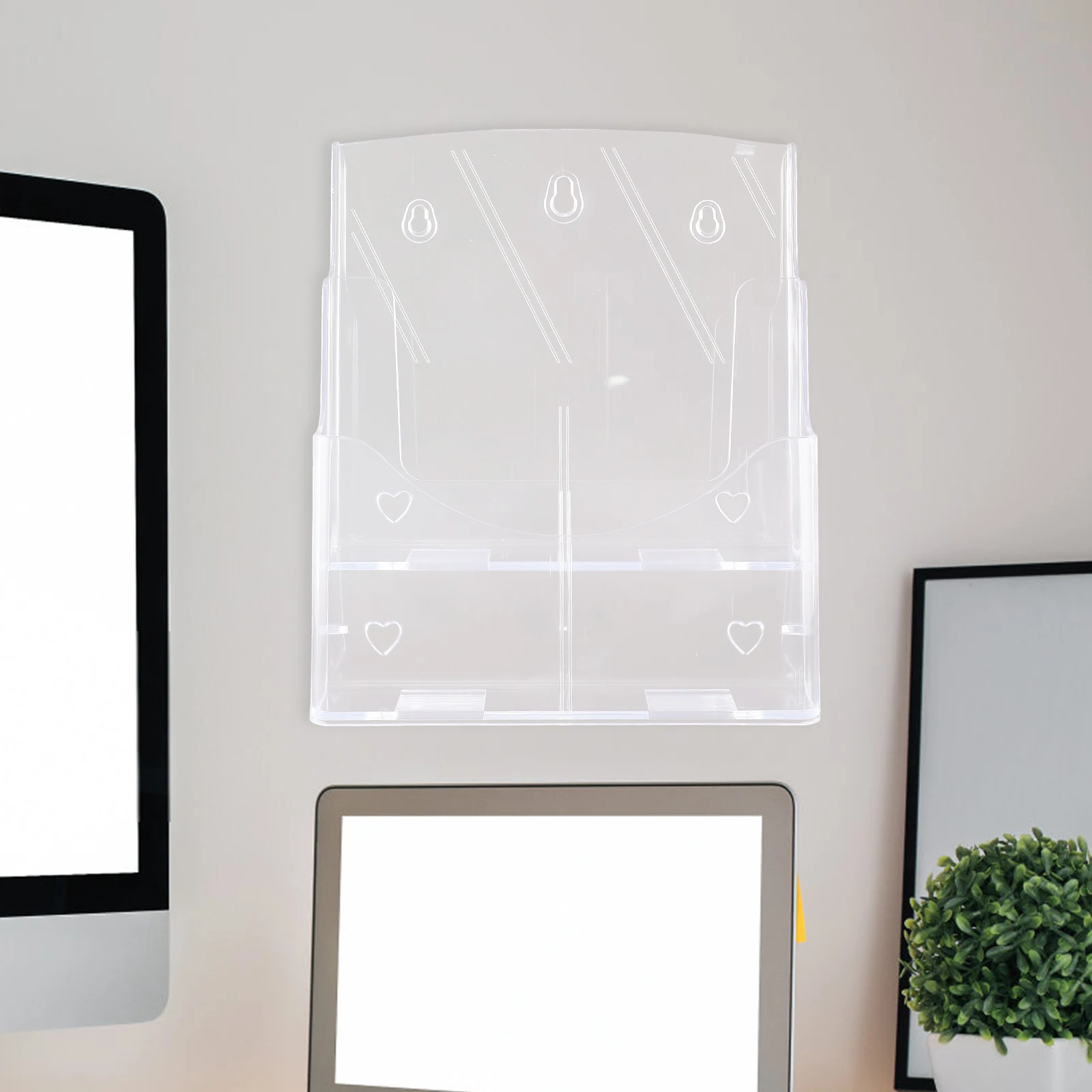 

Clear A4 Holder Transparent Free Standing Pamphlet Rack Office File Organizer Brochures Display Literature Stand