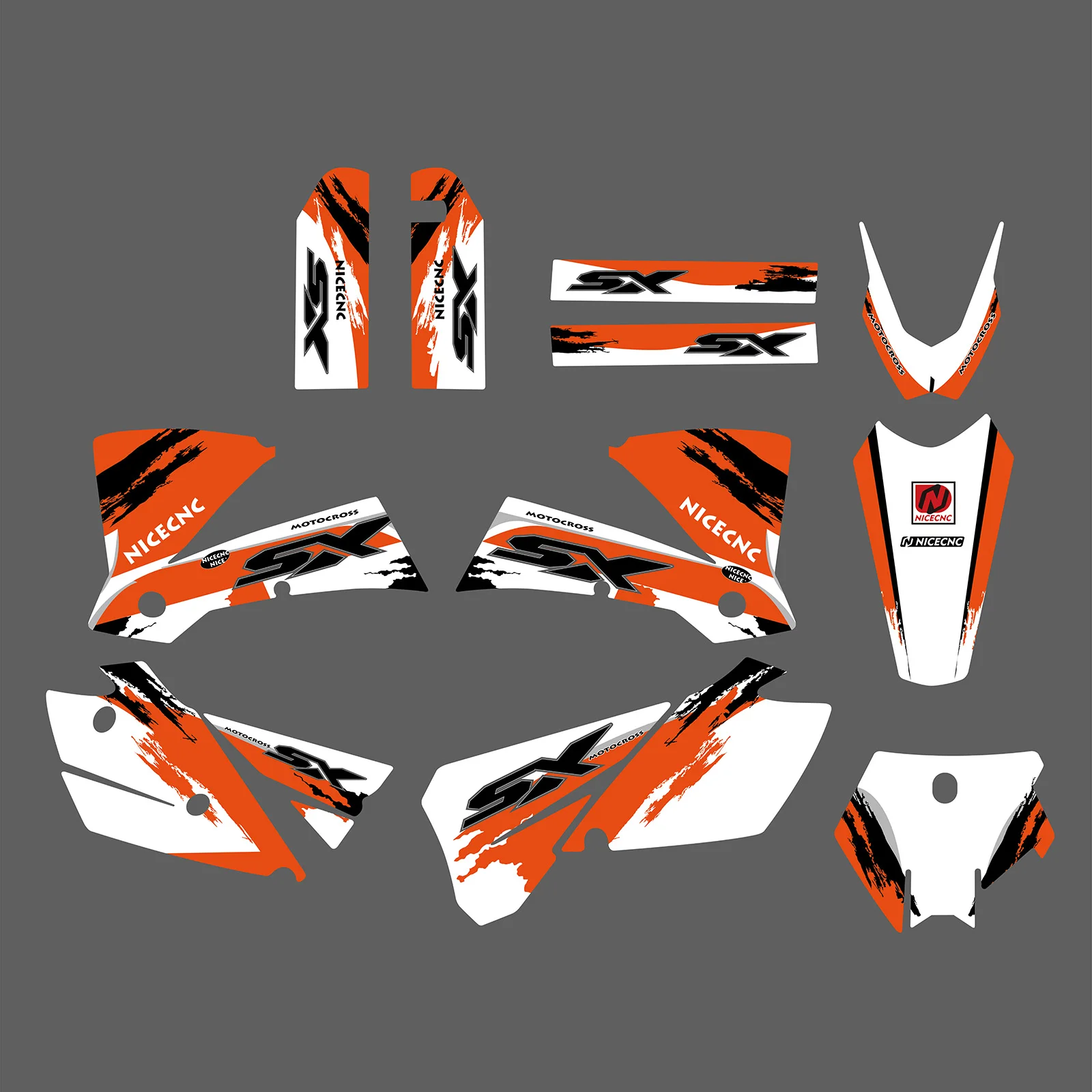 NICECNC For KTM SX 125 SX 450 350 250 150 125 85 SX 2003 2004 Motorcycle Full Fairing Graphics Background Decals Sticker Kit