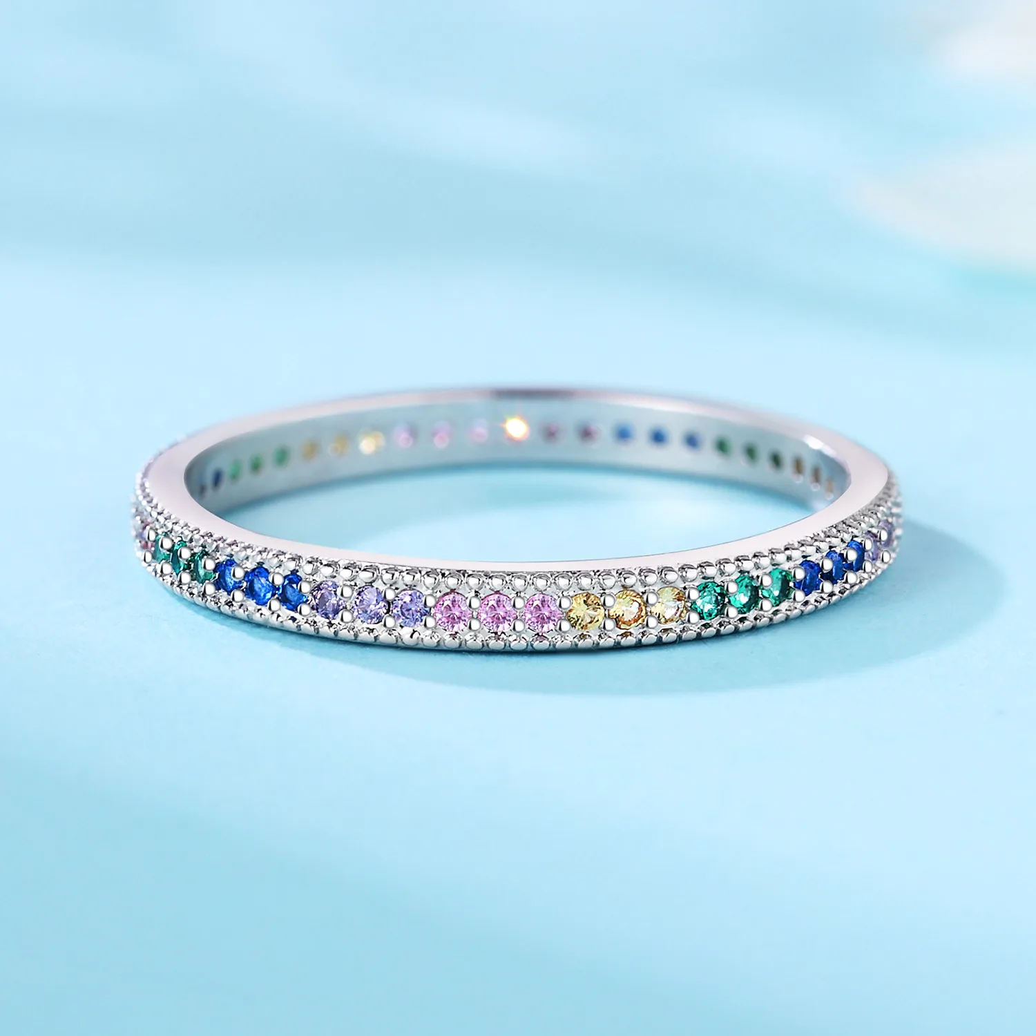CYCUFF 925 Sterling Silver Color Zircon Rings Charms For Women Wedding Engagement Rings Personality Fine Jewelry Birthday Party