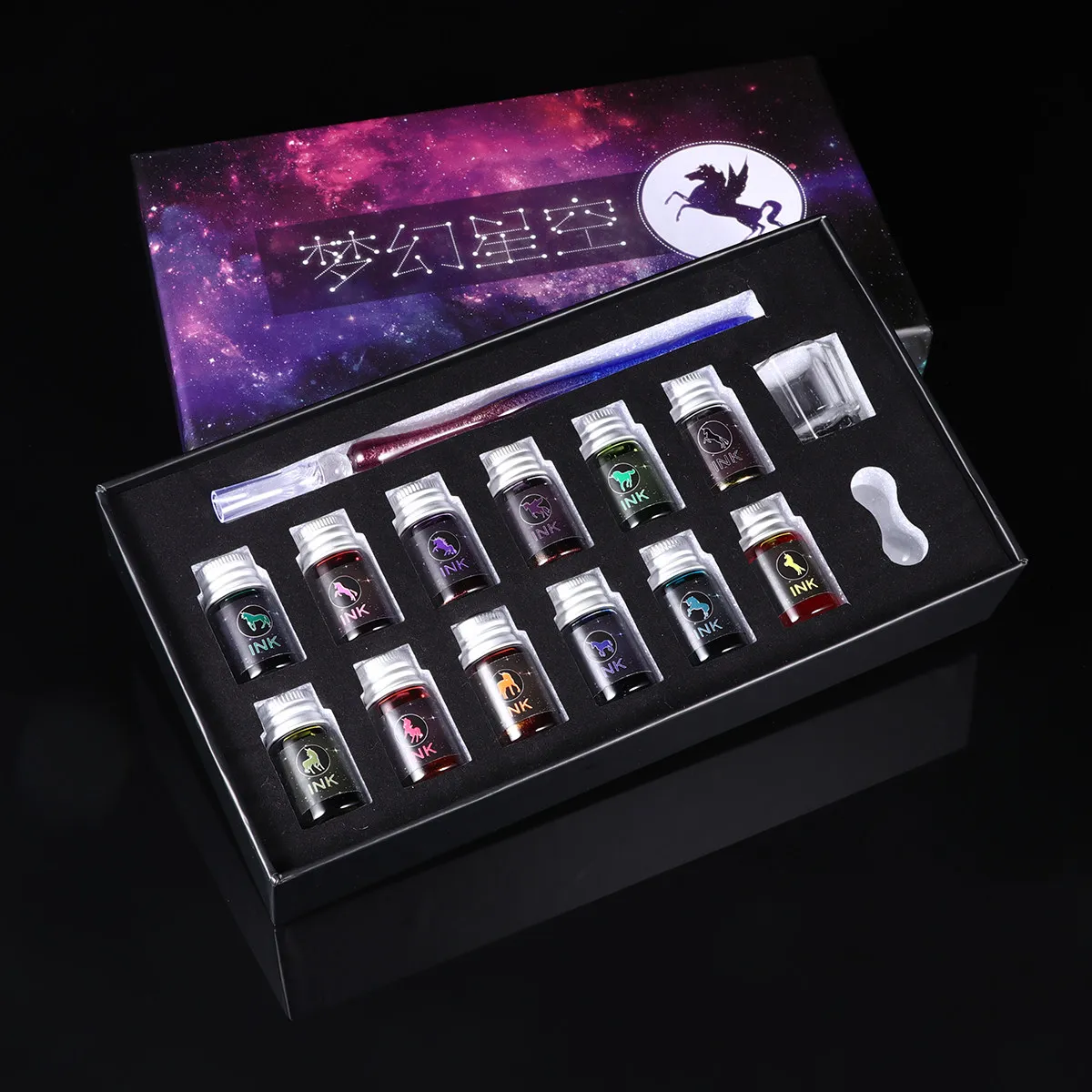 

1Set Crystal Glass Dip Pen Set Exquisite Handmade High Borosilicate Material for Writing Drawing Calligraphy Vintage Signature