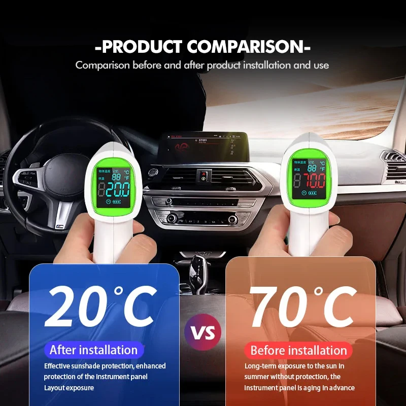 Car Sunshade Front Windshield Foldable Parasol Summer Protection For Hyundai Sonata i30 i20 Tucson Elantra Kona N Line view 3