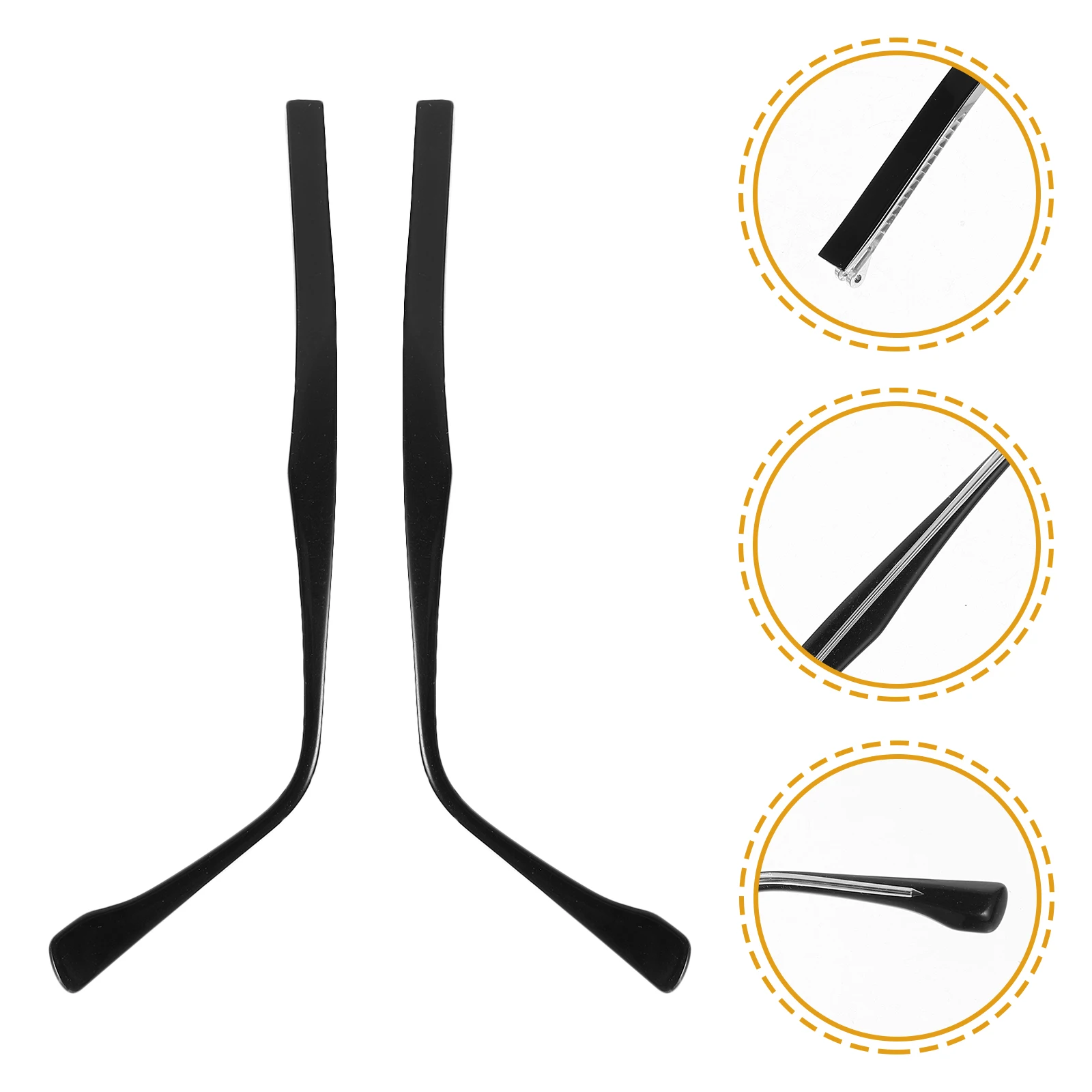 

1 Pair Universal Replacement Temples Sturdy Resin Metal Eyeglass Arm Legs For Sunglasses Myopia Reading Glasses No Pressure On