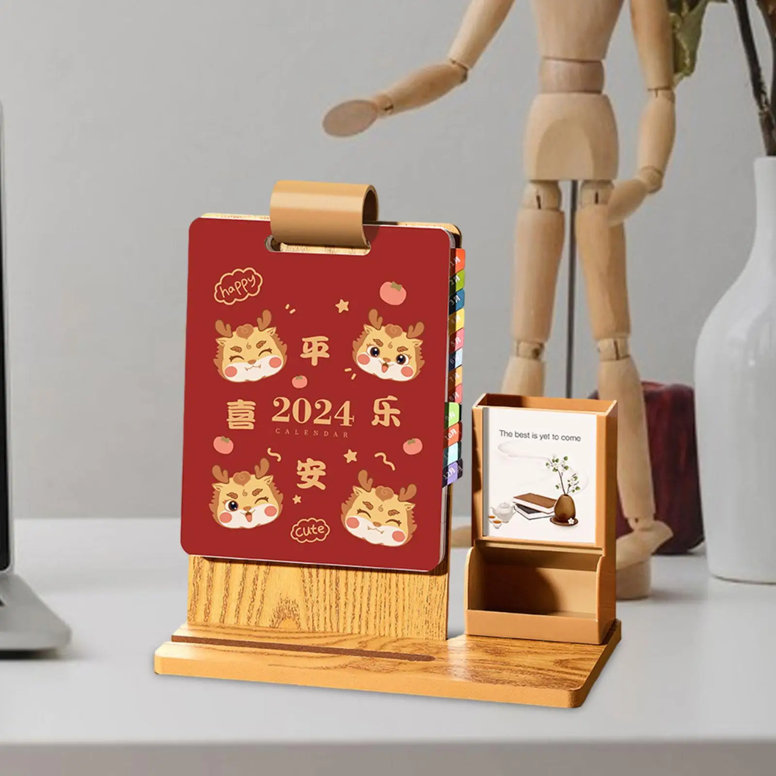 2024 kalendarz biurkowy z obsadka do pióra organizerem na telefon gruby papier strony z notatkami osobisty kalendarz terminarz do domu biurowego