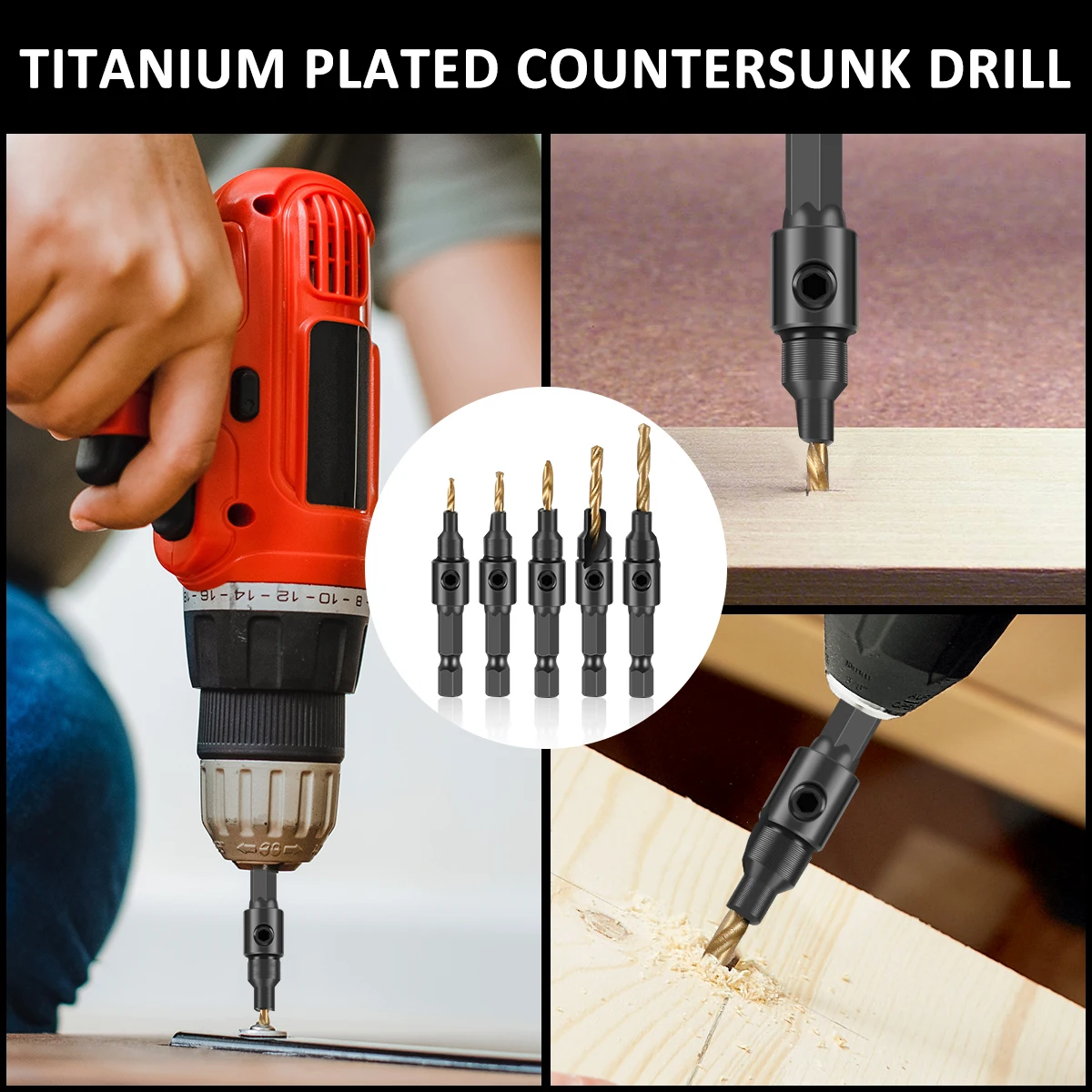 Woodworking countersunk cork drill bit combination tool efficient and durable drill bit accessories suitable for carpenters