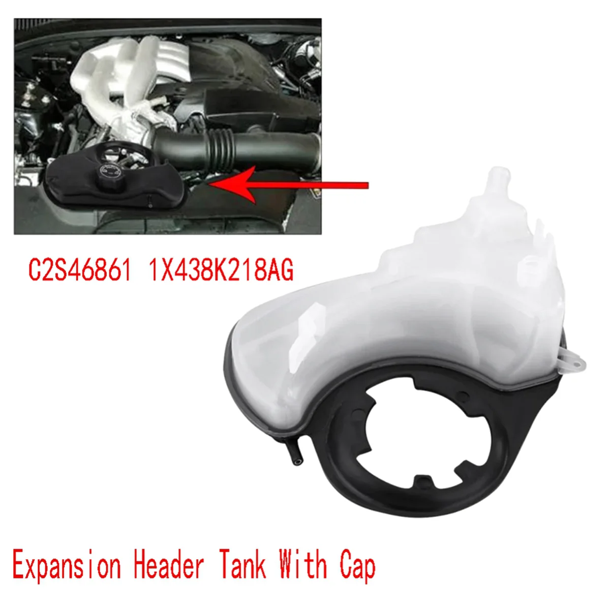 Radiator Coolant Expansion Header Tank with Cap for Jaguar X-Type C2S46861 1X438K218AG