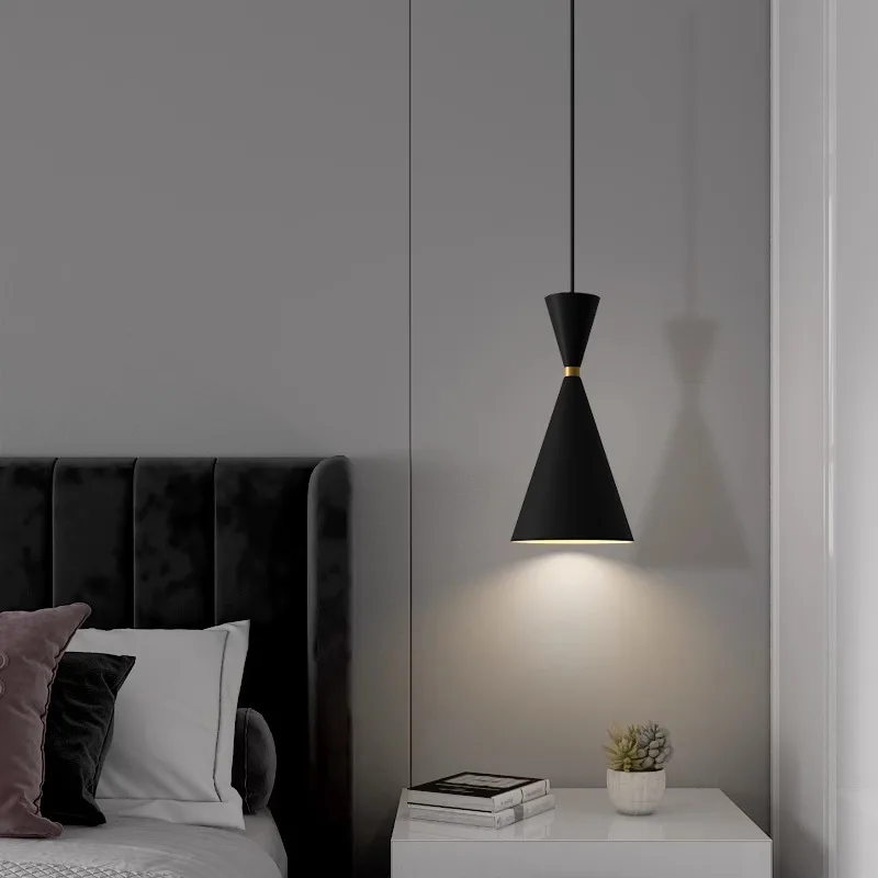 

Nordic bedside LED chandelier creative net celebrity minimalist hanging line lamp designer homestay hotel small chandelier