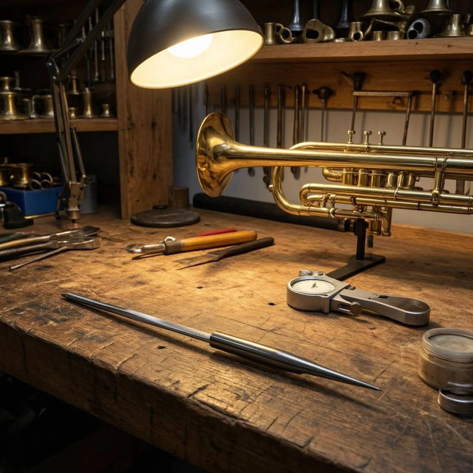 

Brass Wind Instrument Repair Tool Long Brass Instrument Maintenance Tool Easy to Use Comfortable Grip