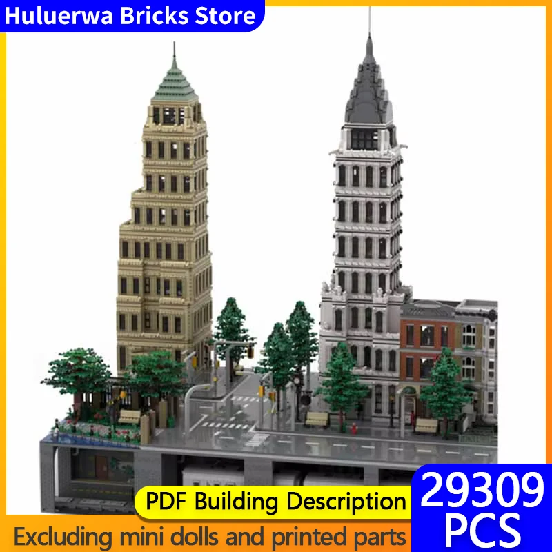 Street View Model MOC Building Bricks NEW-YORK Two Parts  Subway Modular Technology Gifts Holiday Assemble Children Toys Suit