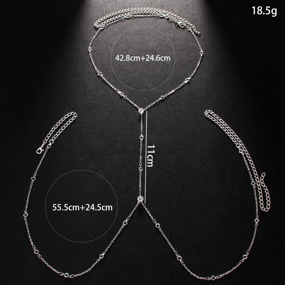 Stonefans Simple Cross Bra Chain Rhinestone Body Jewelry Bikini Summer Beach Fashion Chest Chain Necklace Accessories Clothing