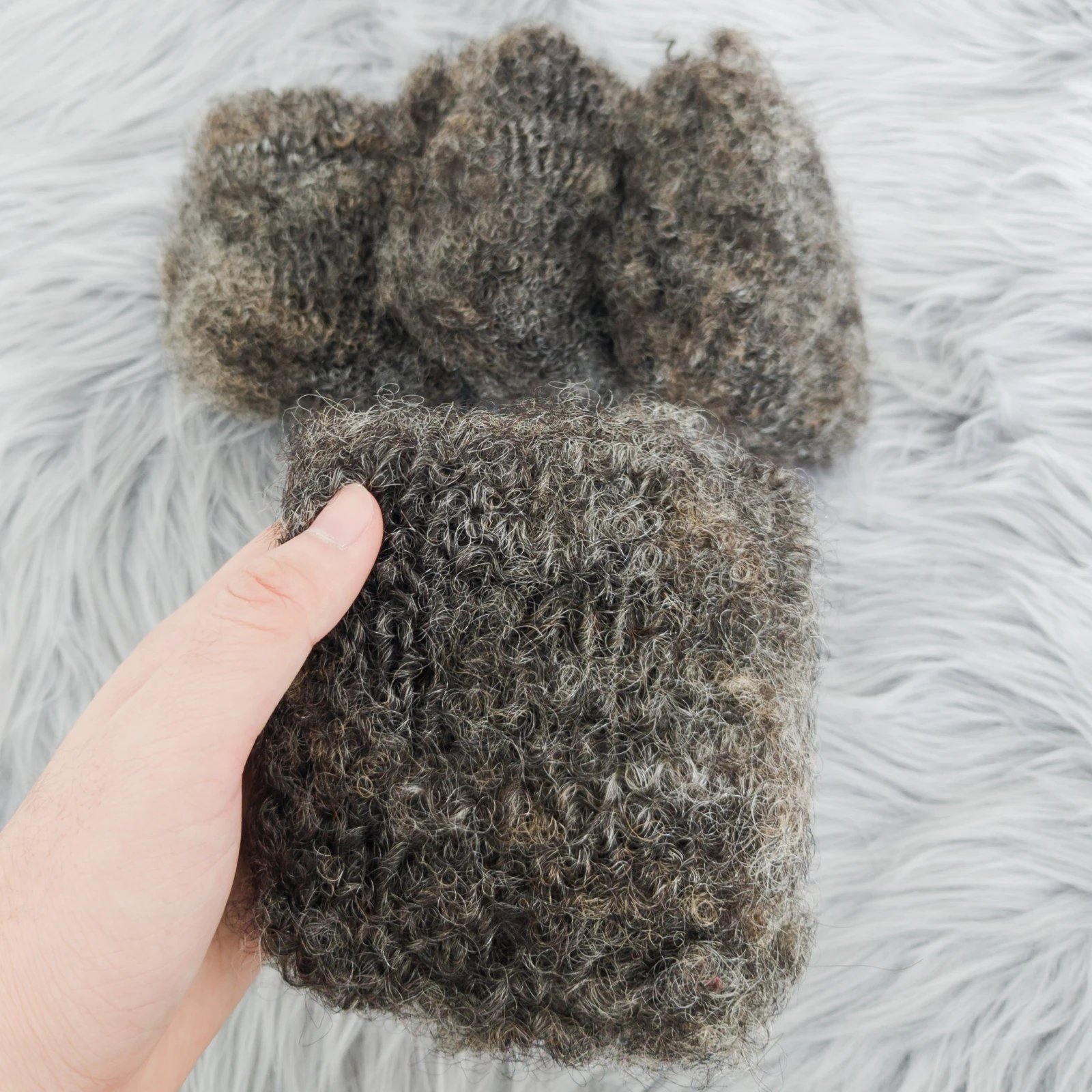 وصلات شعر بشري أفرو غريب شعر فلفل وملح بدون لحمة رمادي 100% شعر بشري لتضفير شعر دريدلوك 30 جرام/قطعة #4