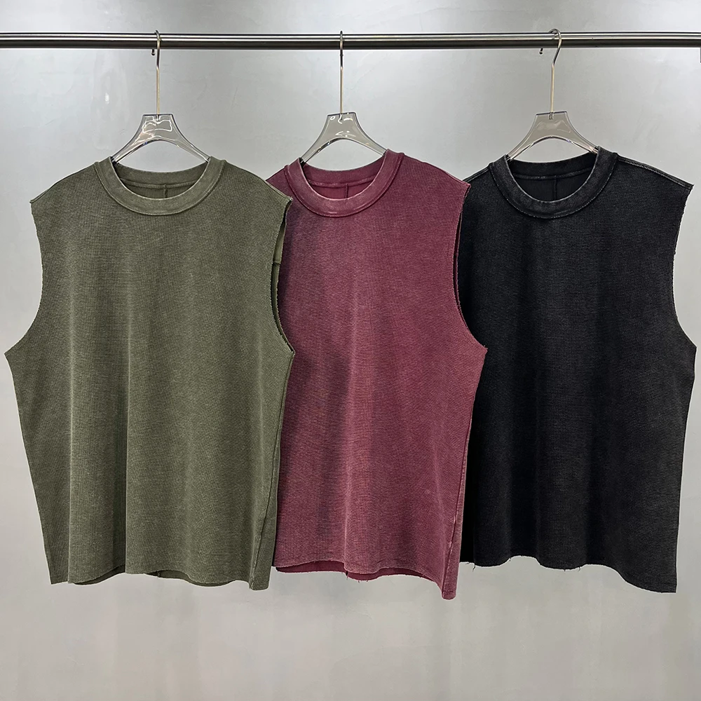 

Tank Top Men Vintage Patchwork T-shirt Vest Women Shirt Hip Hop High Street Punk Grunge Y2k Sleeveless Man Clothing Cotton Tops