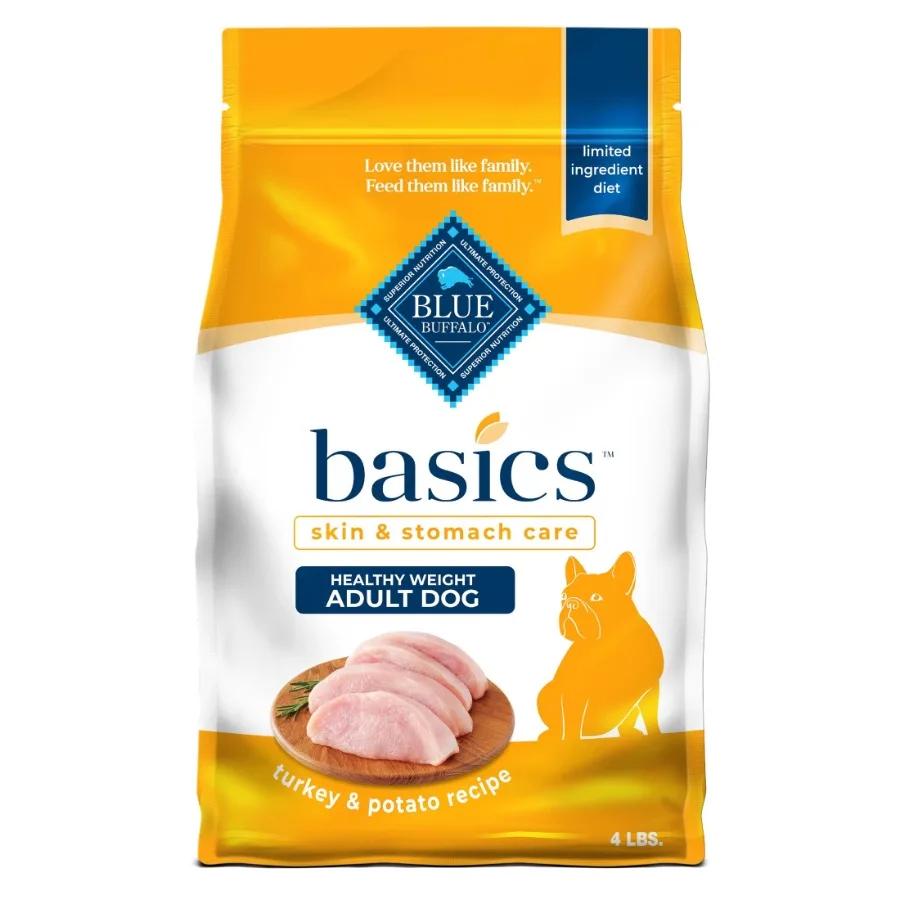 Basics Adult Dry Dog Food, Limited Ingredient, Turkey, Chicken Free, 4lbs
