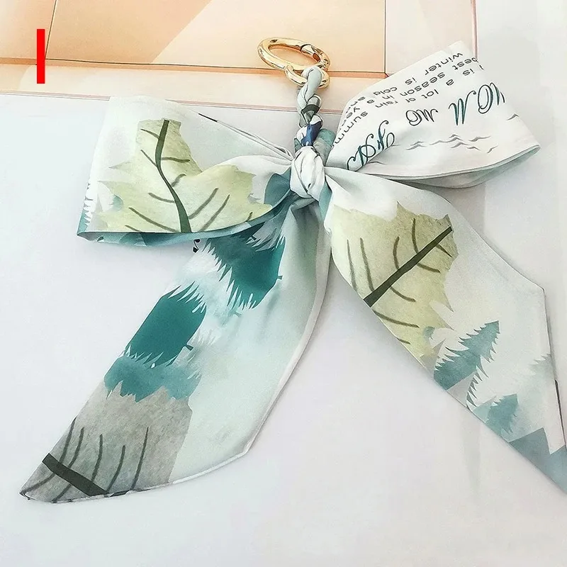 Women's Ribbon Bow  Fashion Weaving Silk Scarf Keychain Pendant Keyring Charm Bag Car Keychain Keychain Accessories