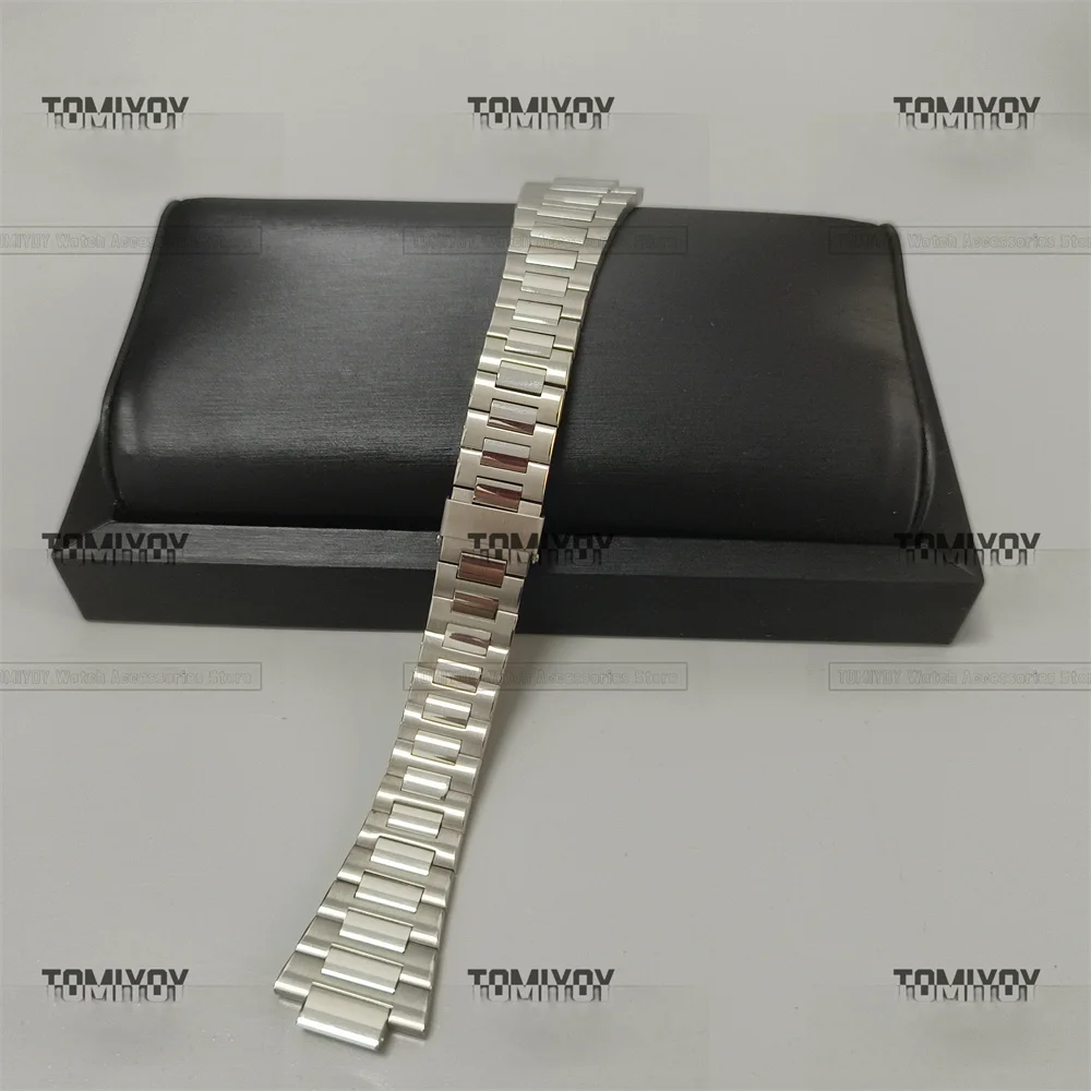 

24.5*13MM Silver Convex Interface Solid Stainless Steel Brush Polish Watch Bracelet Fit For Patek Philippe 5711 5712 5726 Watch