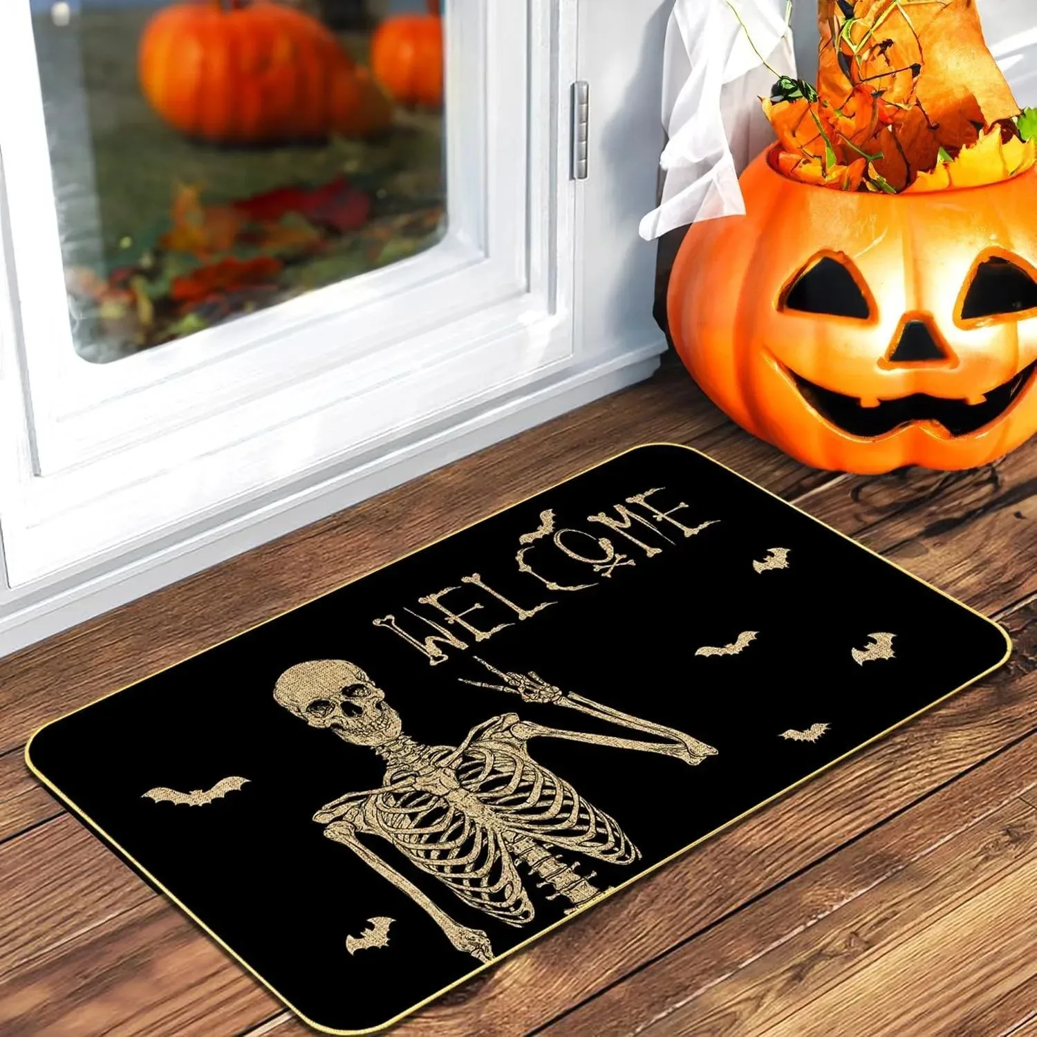Exquisite and minimalist skull head bedroom living room carpet bathroom anti slip floor mat door mat home decoration ornament