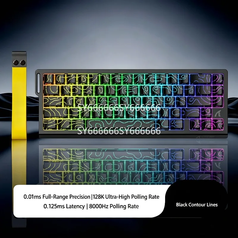 Wired Magnetic Switch Gaming Keyboard RT Adjustable Hot Swappable Low Latency Side Printed For Attack Shark X68HE