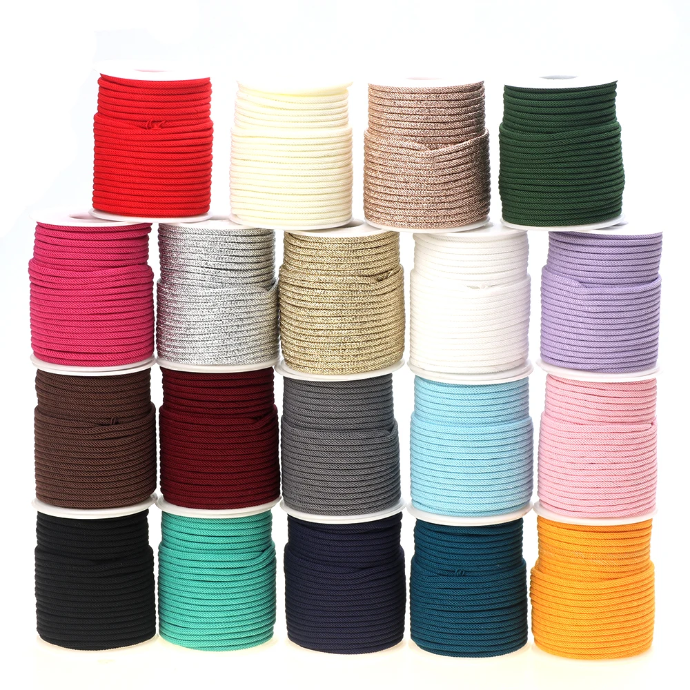 2*2MM 20M/Roll  Colorful Milan Rope Cord Accessory Women Earrings Bracelet Choker Necklace DIY Jewelry Making Gift Wrapping