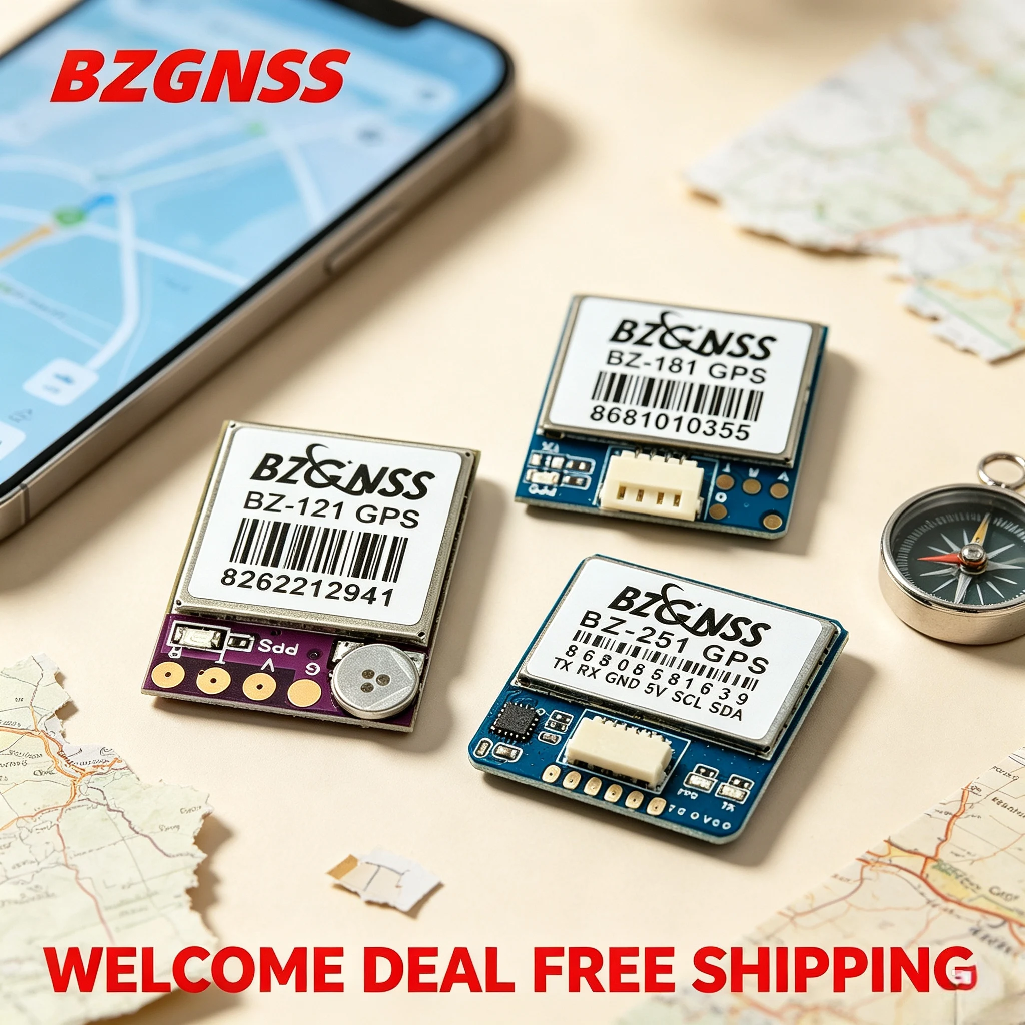 BZGNSS Dual Protocol GPS Positioning Module BZ121 BZ181 BZ251 for FPV Out-of-Control Rescue Fixed-Wing Crossing Drones