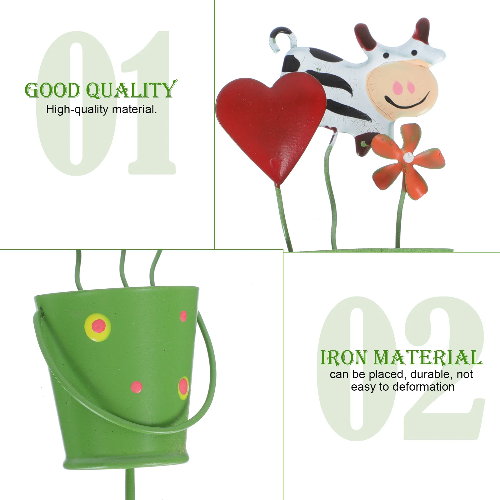 

3pcs Metal Plant Markers Cartoon Garden Decoration For Bonsai Flower Pot Outdoor Yard Floral Stakes Spring Decorations Garden
