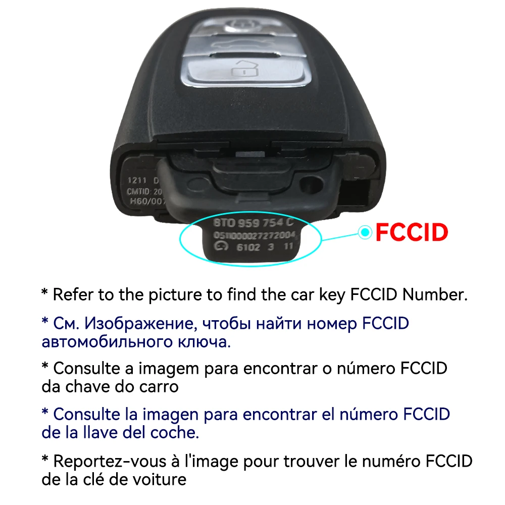 KEYYOU Semi Keyless Remoto da Chave Do Carro 315MHz/433MHZ/868MHZ 8T0 959 754C para Para Audi Q5 A4L A5 A6 A7 A8 RS4 RS5 S4 S5 3/4BTN