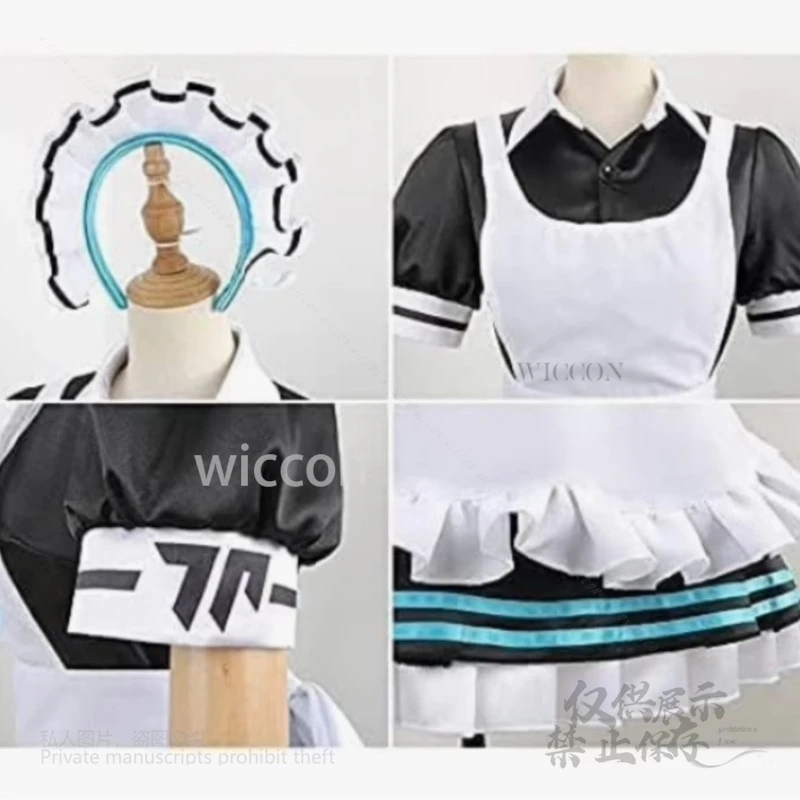 Kakudate Karin คอสเพลย์อะนิเมะเกม Blue Archive น่ารักแม่บ้าน Lolita ชุดชุด 90 ซม.วิกผมปาร์ตี้ฮาโลวีนผู้หญิงที่กําหนดเอง