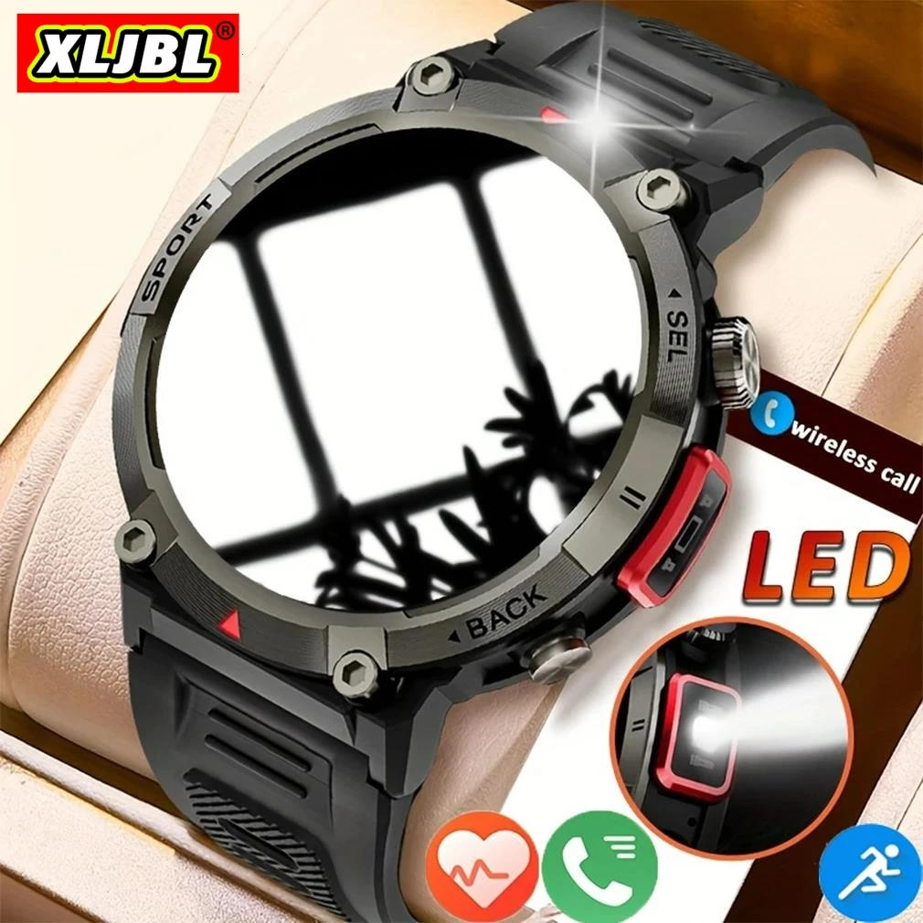 

XLJBL Original Smart Watch 3ATM Waterproof Outdoor Sports With Flashlight Watch Men BT Call Health Monitoring Smartwatch PK KE3